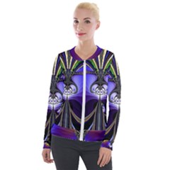 Abstract Art Artwork Fractal Design Pattern Velour Zip Up Jacket