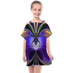 Abstract Art Artwork Fractal Design Pattern Kids  One Piece Chiffon Dress