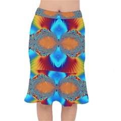 Artwork Digital Art Fractal Colors Short Mermaid Skirt by Pakrebo