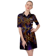 Abstract Art Artwork Fractal Belted Shirt Dress