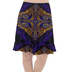 Abstract Art Artwork Fractal Fishtail Chiffon Skirt