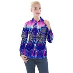 Artwork Art Fractal Flower Design Women s Long Sleeve Pocket Shirt