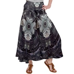 Fractal Art Artwork Design Pattern Satin Palazzo Pants by Pakrebo