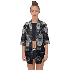 Fractal Art Artwork Design Pattern Open Front Chiffon Kimono by Pakrebo