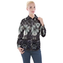 Fractal Art Artwork Design Pattern Women s Long Sleeve Pocket Shirt