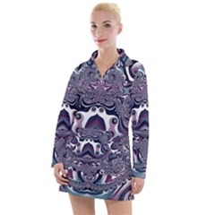 Fractal Art Artwork Design Women s Long Sleeve Casual Dress