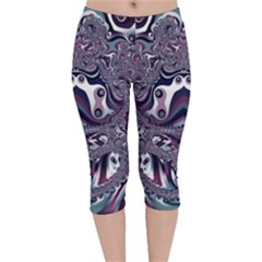 Fractal Art Artwork Design Velvet Capri Leggings 