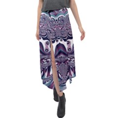 Fractal Art Artwork Design Velour Split Maxi Skirt