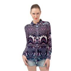 Fractal Art Artwork Design Long Sleeve Chiffon Shirt