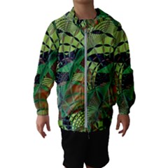 Design Background Concept Fractal Kids  Hooded Windbreaker