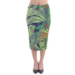 Design Background Concept Fractal Velvet Midi Pencil Skirt by Pakrebo