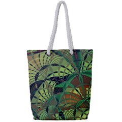 Design Background Concept Fractal Full Print Rope Handle Tote (small) by Pakrebo