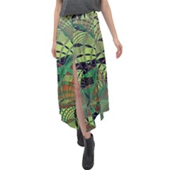 Design Background Concept Fractal Velour Split Maxi Skirt