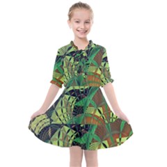 Design Background Concept Fractal Kids  All Frills Chiffon Dress