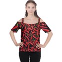 Red Chili Peppers Pattern  Cutout Shoulder Tee View1