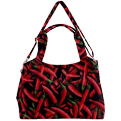 Red Chili Peppers Pattern  Double Compartment Shoulder Bag by bloomingvinedesign