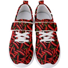 Red Chili Peppers Pattern  Men s Velcro Strap Shoes by bloomingvinedesign