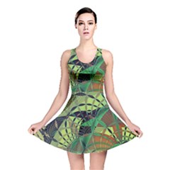 Design Background Concept Fractal Reversible Skater Dress by Pakrebo