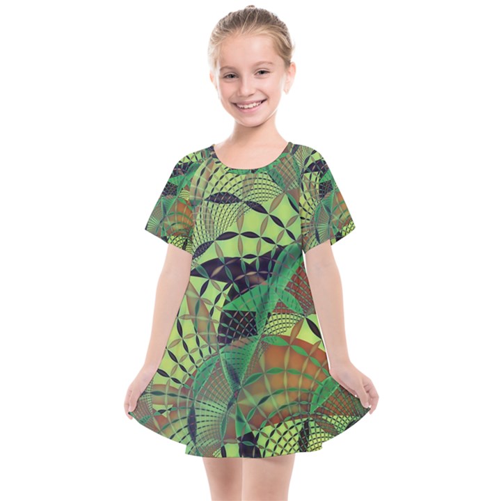 Design Background Concept Fractal Kids  Smock Dress