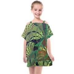 Design Background Concept Fractal Kids  One Piece Chiffon Dress