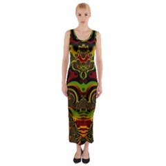 Fractal Art Artwork Design Art Pattern Fitted Maxi Dress by Pakrebo