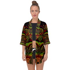 Fractal Art Artwork Design Art Pattern Open Front Chiffon Kimono by Pakrebo