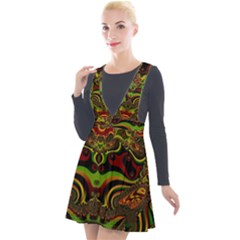 Fractal Art Artwork Design Art Pattern Plunge Pinafore Velour Dress