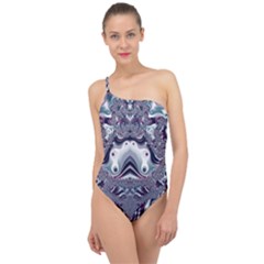 Fractal Art Artwork Design Classic One Shoulder Swimsuit by Pakrebo