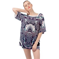 Fractal Art Artwork Design Oversized Chiffon Top