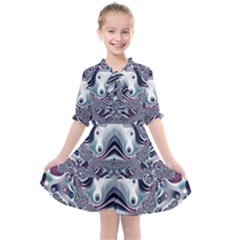 Fractal Art Artwork Design Kids  All Frills Chiffon Dress