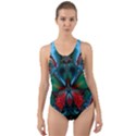 Abstract Art Fractal Artwork Cut-Out Back One Piece Swimsuit View1