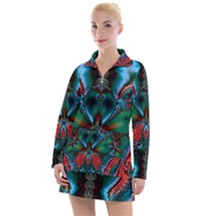 Abstract Art Fractal Artwork Women s Long Sleeve Casual Dress by Pakrebo