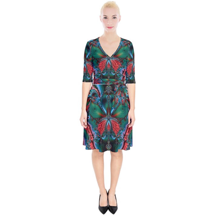 Abstract Art Fractal Artwork Wrap Up Cocktail Dress