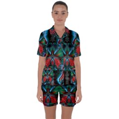 Abstract Art Fractal Artwork Satin Short Sleeve Pyjamas Set by Pakrebo