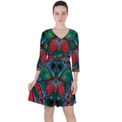 Abstract Art Fractal Artwork Ruffle Dress by Pakrebo