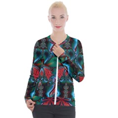 Abstract Art Fractal Artwork Casual Zip Up Jacket