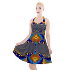 Abstract Art Artwork Digital Art Halter Party Swing Dress 