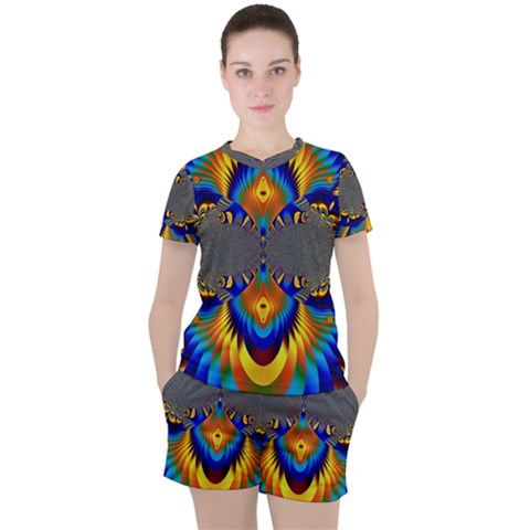 Abstract Art Artwork Digital Art Women s Tee And Shorts Set by Pakrebo