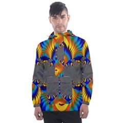 Abstract Art Artwork Digital Art Men s Front Pocket Pullover Windbreaker by Pakrebo