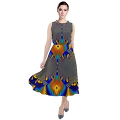 Abstract Art Artwork Digital Art Round Neck Boho Dress by Pakrebo