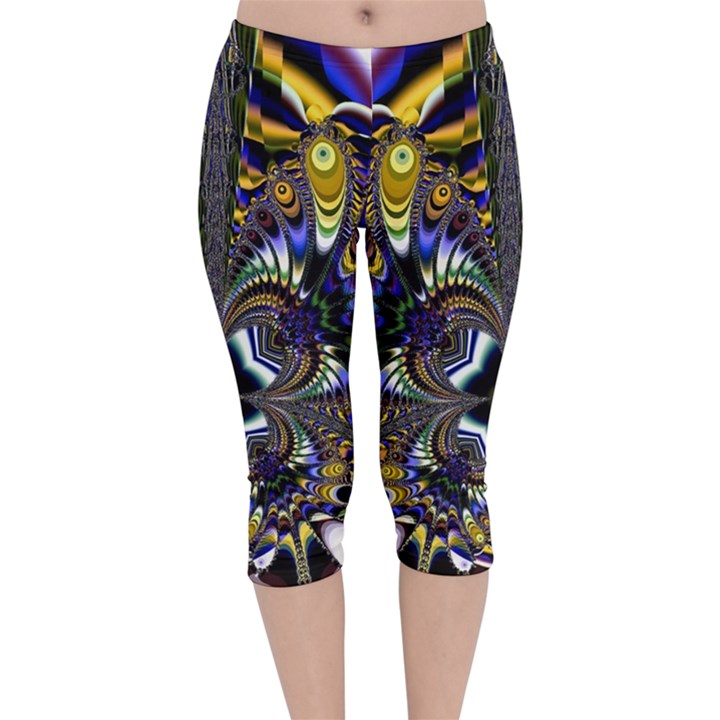 Abstract Art Artwork Fractal Design Velvet Capri Leggings 