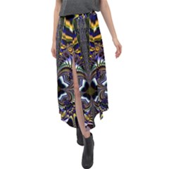 Abstract Art Artwork Fractal Design Velour Split Maxi Skirt