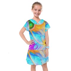 Artwork Digital Art Fractal Colors Kids  Drop Waist Dress