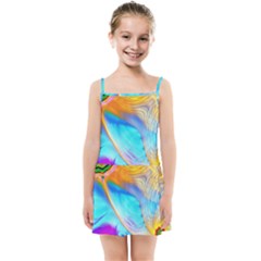 Artwork Digital Art Fractal Colors Kids  Summer Sun Dress by Pakrebo