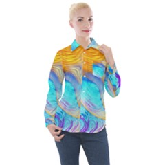 Artwork Digital Art Fractal Colors Women s Long Sleeve Pocket Shirt