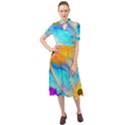 Artwork Digital Art Fractal Colors Keyhole Neckline Chiffon Dress View1