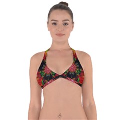 Artwork Art Fractal Flower Design Halter Neck Bikini Top by Pakrebo