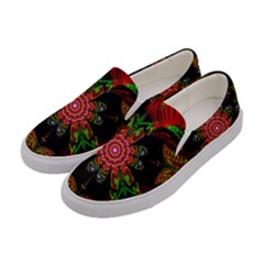 Artwork Art Fractal Flower Design Women s Canvas Slip Ons by Pakrebo