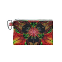 Artwork Art Fractal Flower Design Canvas Cosmetic Bag (small) by Pakrebo