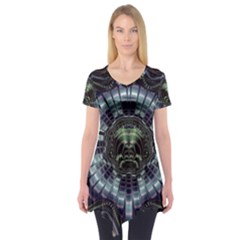 Fractal Abstract Art Artwork Short Sleeve Tunic  by Pakrebo